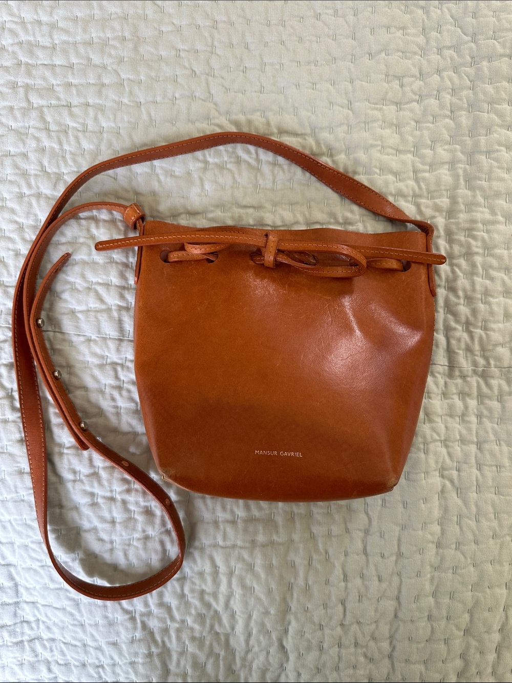 Mansur Gavriel Cognac Bucket Bag